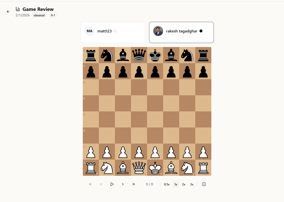 Chess gameplay UI