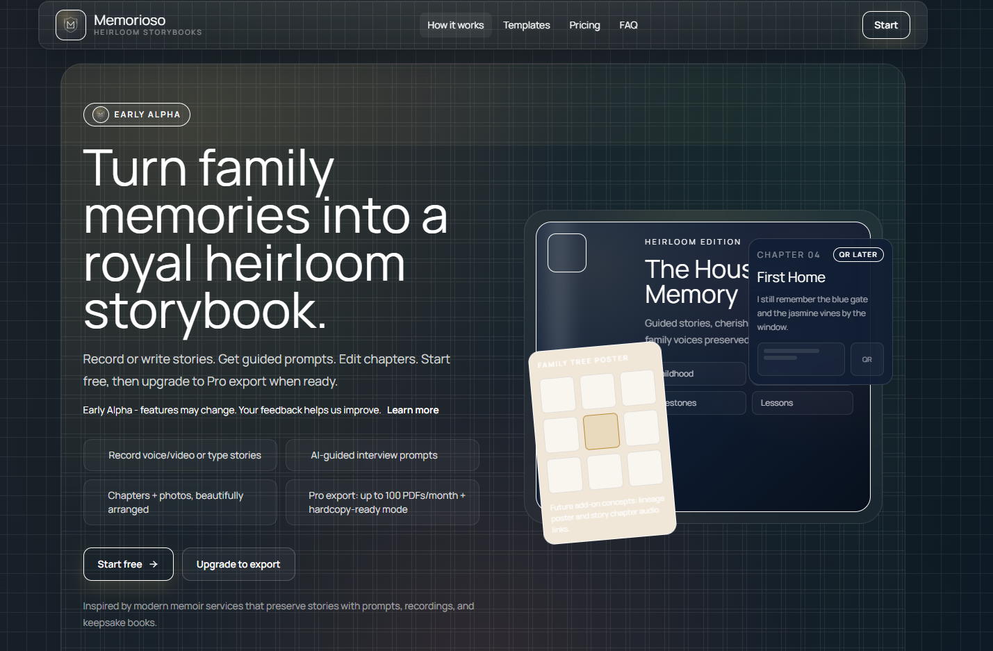 Memorioso family storybook creator thumbnail